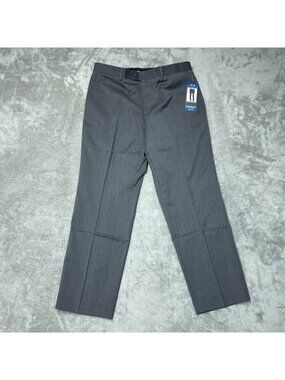 JB Britches Men's Size 36x30 Wool Blend Flat Front Dress Pants Gray e1706